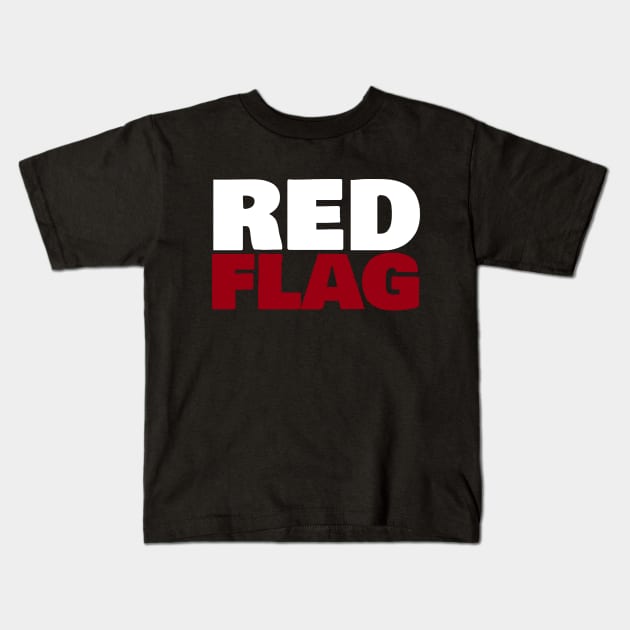 Red Flag Typography Kids T-Shirt by ellenhenryart